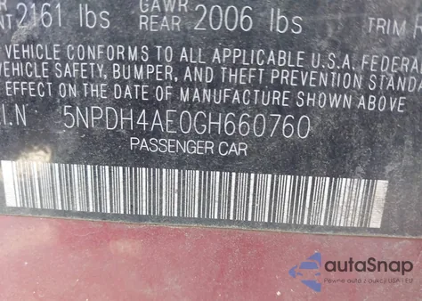 2016 Hyundai Elantra Se из США, поврежденный, VIN 5NPDH4AE0GH660760